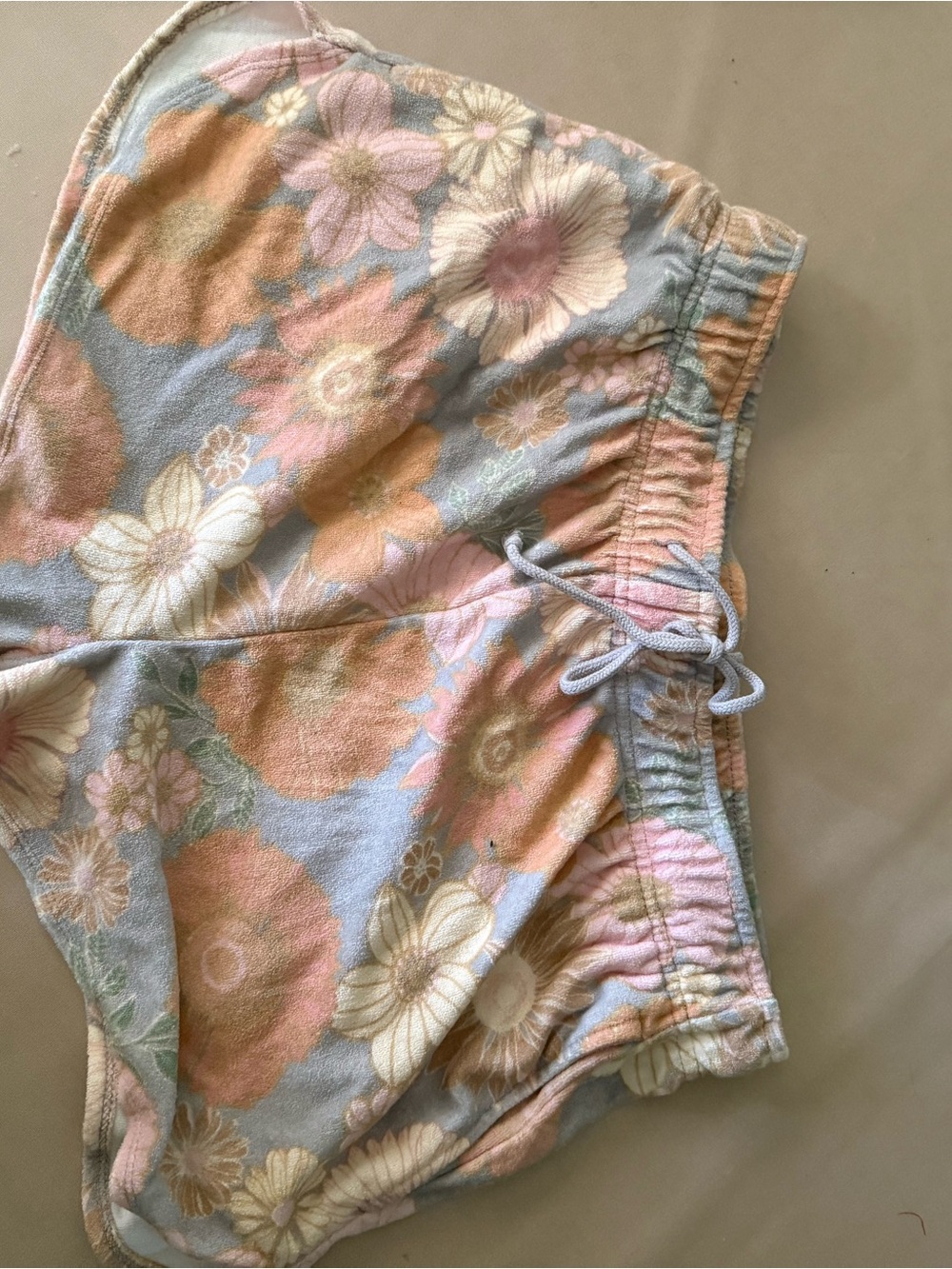 wild fable Pastel Floral Terry Lounge Shorts - Pink, Peach & Light Blue